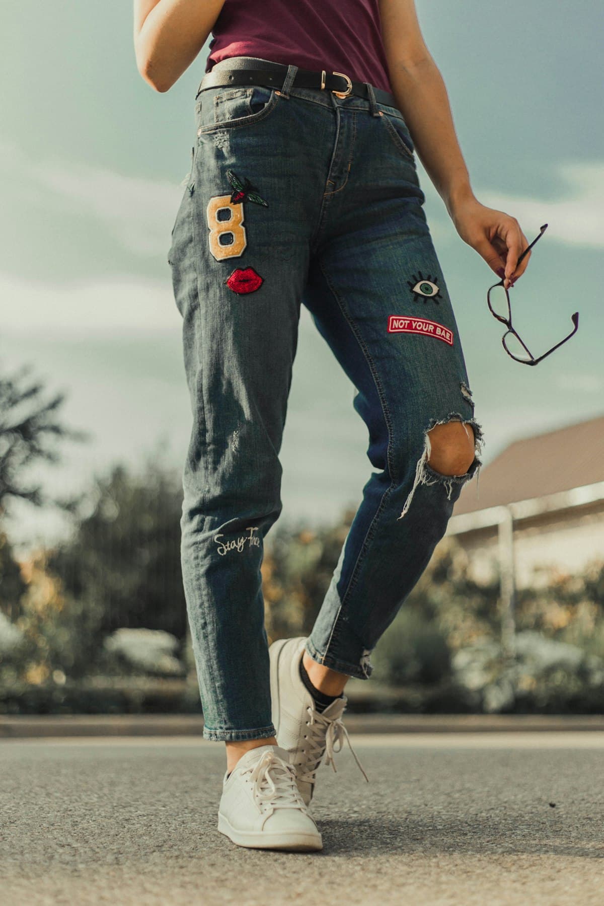 Ripped Boyfriend Jeans